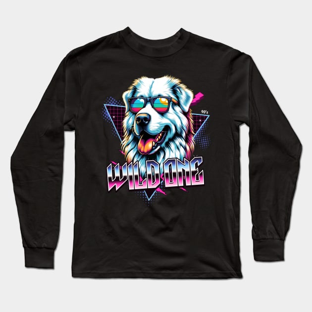 Wild One Pyrenean Mountain Dog Long Sleeve T-Shirt by Miami Neon Designs